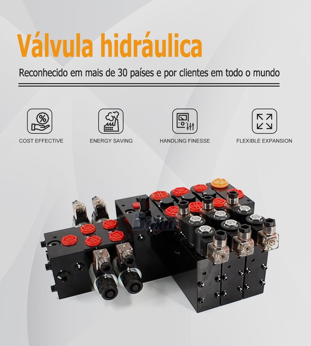 Solenoid Operated 6 Spool Hydraulic Sectional Valve DCV100E DCV58